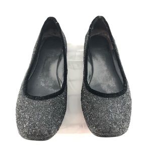 Nine West flats. Black with metallic shimmer